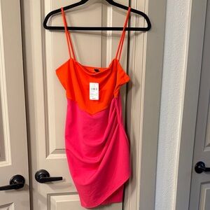 Windsor Orange and Pink Mini Dress